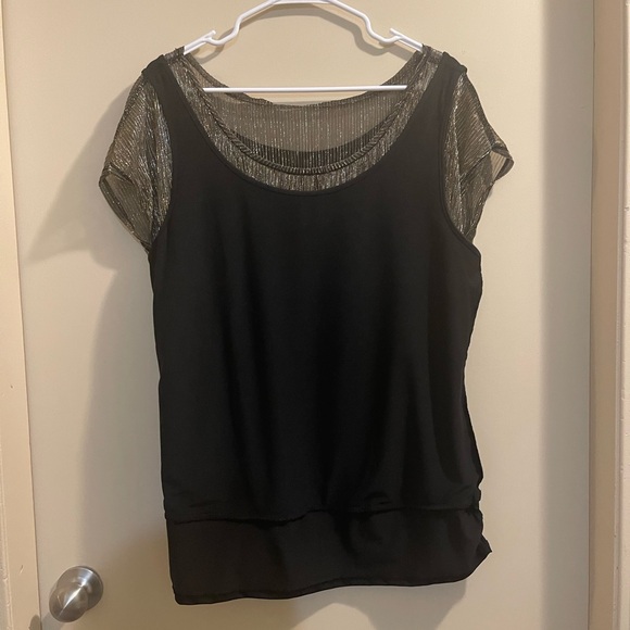 Reitmans Shimmering Silver and Black Blouse - Picture 6 of 6